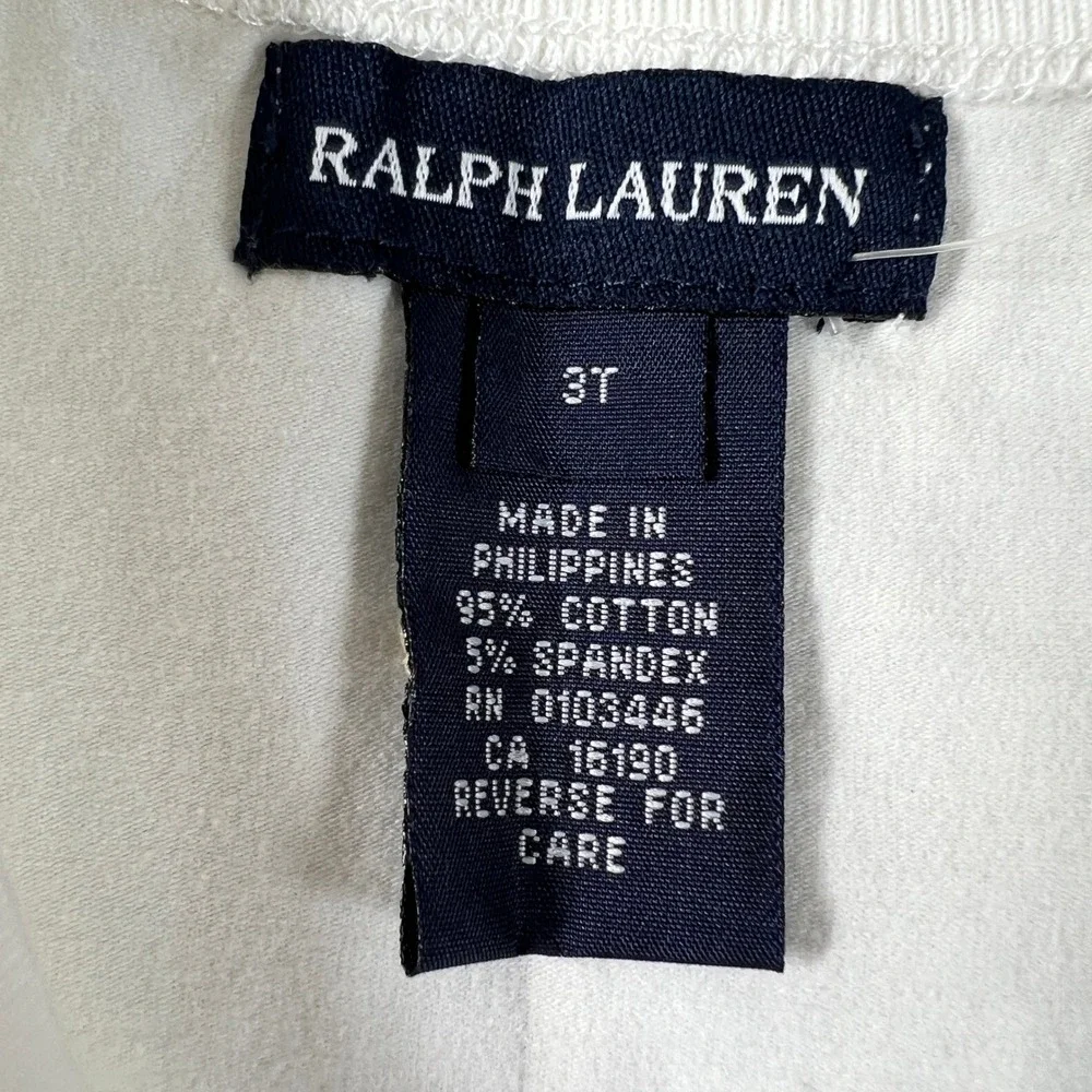 Ralph Lauren Dress Girls 3T Blue White Palm Beach Sleeveless Logo Pocket VTG NWT